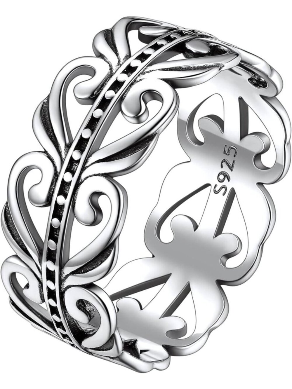 Sterling Silver Celtic Knot Evil Eye Infinity Band Ring for Women, Size 4-13